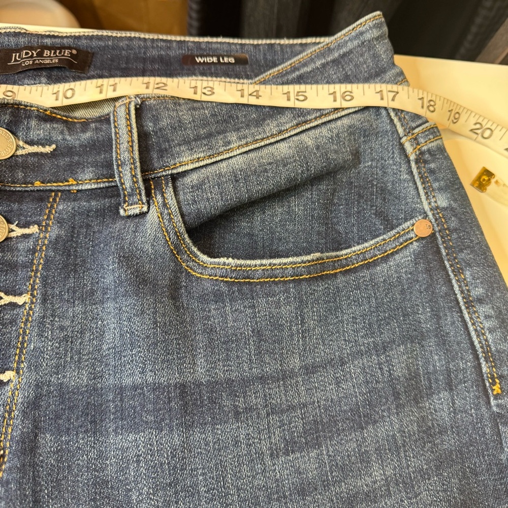 Judy Blue Dark Wash Ankle High Rise Button Fly Jeans Size 16W - Picture 11 of 12